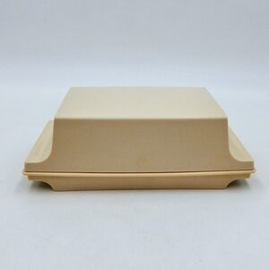 Tupperware 2 Stick Butter Dish #1512 w Lid #1511 VTG 7-1/4 Inch Almond Beige